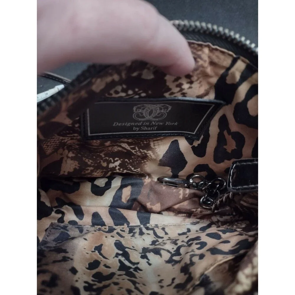 Sharif black and tan embroidered bag